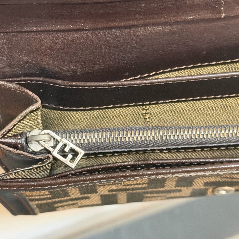 FENDI Zucca Canvas Leather Long Bifold Wallet - Picture 7 of 8